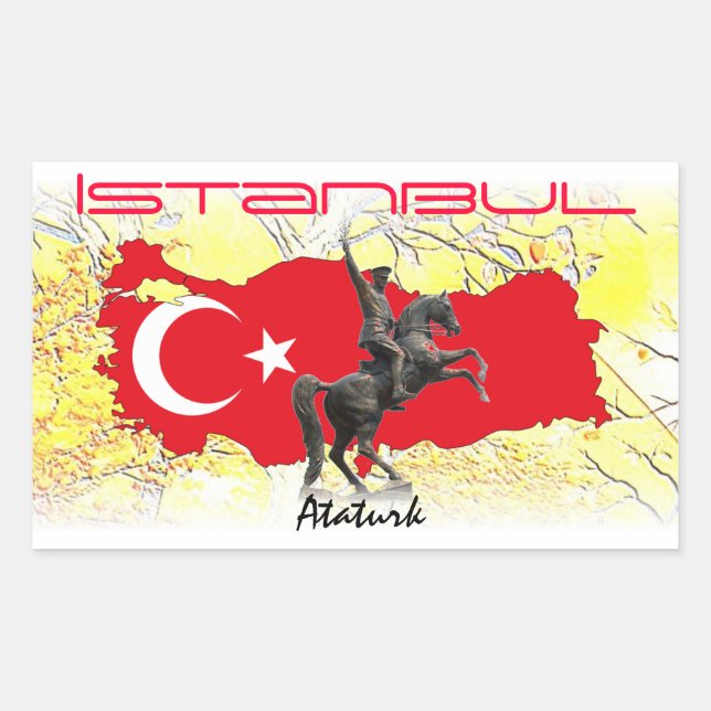 Istanbul Rechteckiger Aufkleber (Vorderseite)