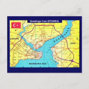 Istanbul Retro Grußpostkarte Postkarte