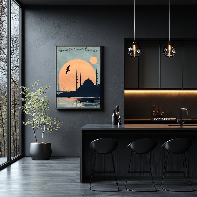 Istanbul Sunset - Moscheen und Brücken Silhouette Poster (Von Creator hochgeladen)