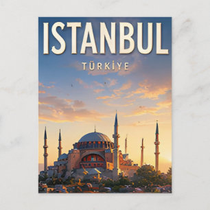 🕌 Istanbul Türkei Blaue Moschee und Bosporus-Blic Postkarte