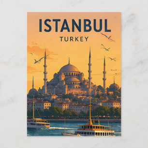 🕌 Istanbul Türkei Blaue Moschee und Bosporus-Blic Postkarte