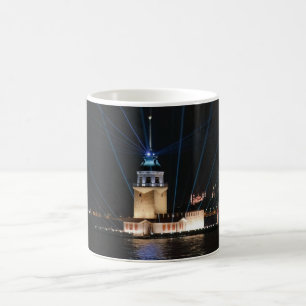 Istanbul Türkei Bosporus Nachtansicht Szene Reise Kaffeetasse