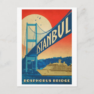 Istanbul, Türkei, Bosporusbrücke, Touristenkreuzer Postkarte