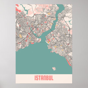 Istanbul - Türkei Chalk City Map Poster