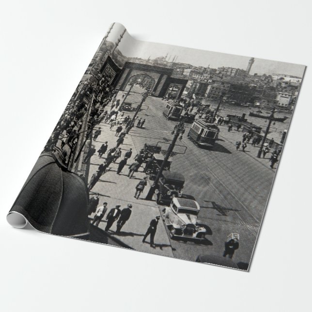 ISTANBUL, TÜRKEI - CIRCA 1900er : Vintager Stadtsk Geschenkpapier (Ungerollt)