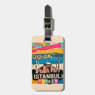Istanbul Türkei Hagia Sophia Retro Pop Art Reise Gepäckanhänger