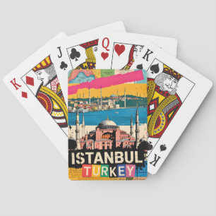 Istanbul Türkei Hagia Sophia Retro Pop Art Reise Spielkarten