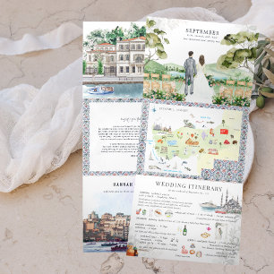 Istanbul, Türkei Hochzeit   Tri-Fold Einladung