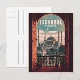 Istanbul Türkei Reise Vintage Souvenirs Geschenke Postkarte