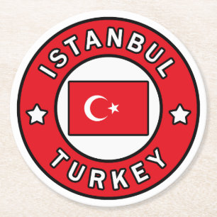 Istanbul Türkei Runder Pappuntersetzer