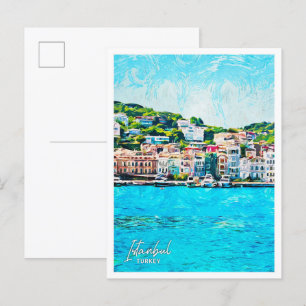 Istanbul Türkei Schönes Ölbild Stadtlandschaft Postkarte