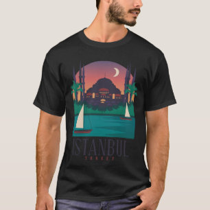 Istanbul Türkei Skyline Silhouette Kontur Sk T-Shirt
