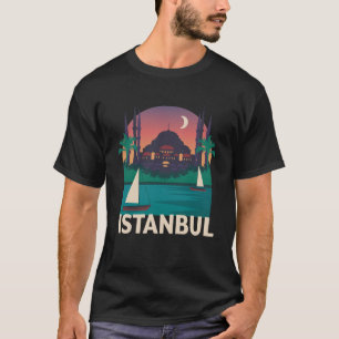 Istanbul Türkei Skyline Silhouette Kontur Sk T-Shirt