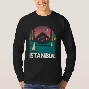 Istanbul Türkei Stadt Skyline Silhouette Umriss Sk T-Shirt