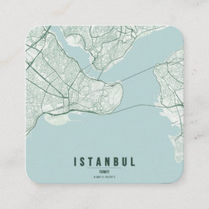 Istanbul, Türkei Stadtplan & Benutzerdefinierter T Quadratische Visitenkarte