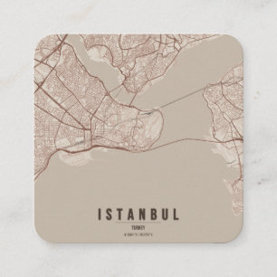 Istanbul, Türkei Stadtplan & Benutzerdefinierter T Quadratische Visitenkarte