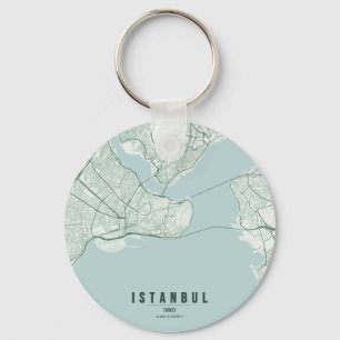 Istanbul Türkei Stadtplan & Benutzerdefinierter Te Schlüsselanhänger