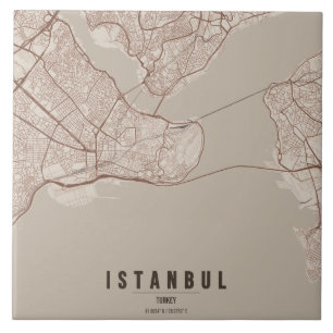 Istanbul Türkei Stadtplan Minimales Design Fliese