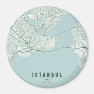 Istanbul Türkei Stadtplan Minimales Design Magnet