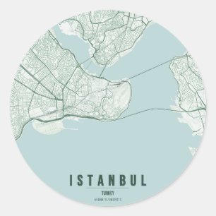 Istanbul Türkei Stadtplan Minimales Design Runder Aufkleber