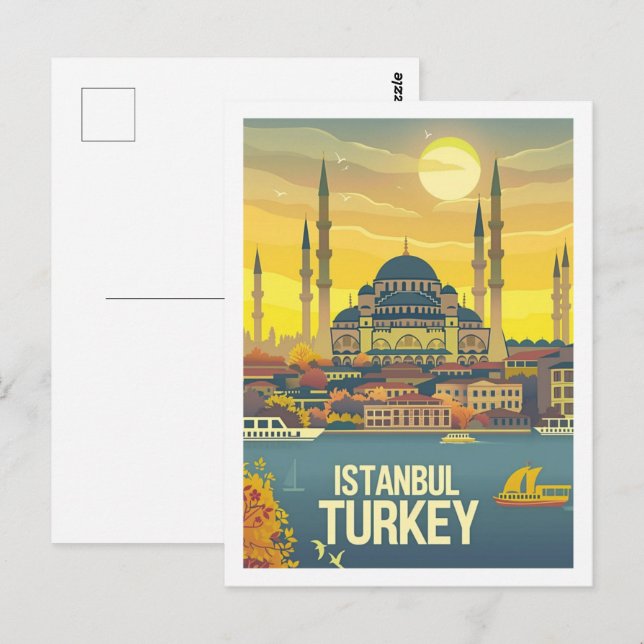 Istanbul Türkei Vintag Bekannter Reiseort Postkarte (Vorne/Hinten)