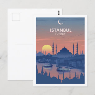 Istanbul Türkei Vintage Berühmter Reiseort Postkarte