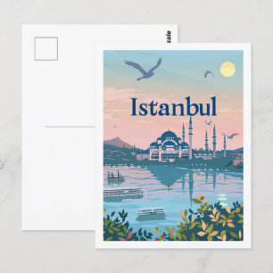 Istanbul Türkei Vintage Berühmter Reiseort Postkarte