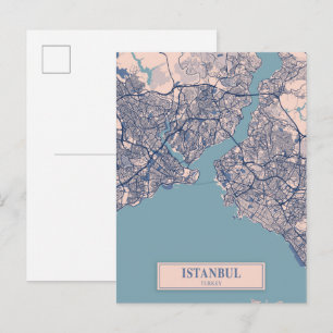Istanbul Türkei Windige Stadtkarte Reise Postkarte