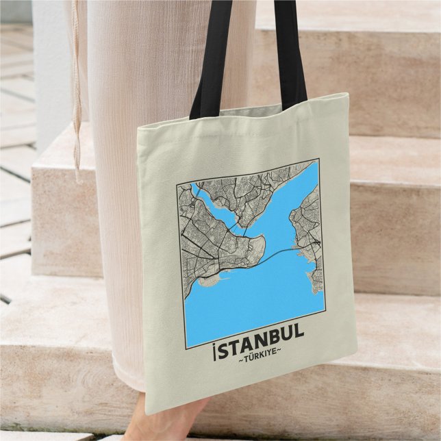 Istanbul, Turkey City Map Tote Bag (Créateur téléchargé)