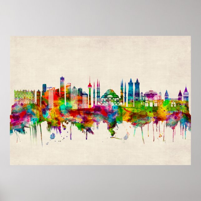 Istanbul Turkey Skyline Poster (Vorne)