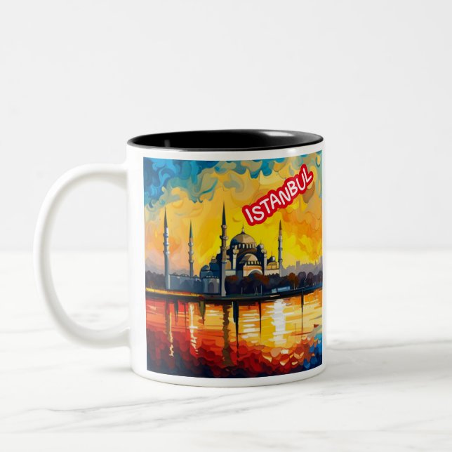 Istanbul Turkey Souvenir Zweifarbige Tasse (Links)