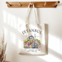 Istanbul Turkey Watercolor art city landscape