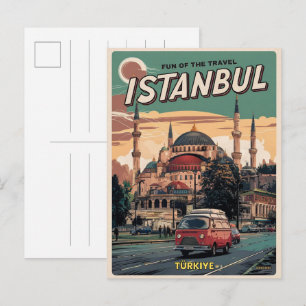 Istanbul Turkiye Reise Vintage Souvenirgeschenke Postkarte