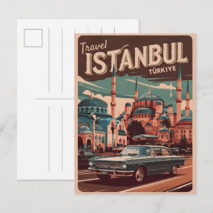 Istanbul Turkiye Reise Vintage Souvenirgeschenke Postkarte