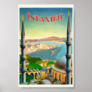 Istanbul Turquie Poster vintage 1939