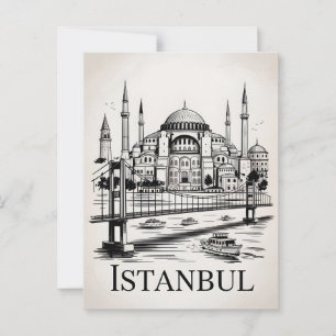 Istanbul Vintag Postkarte
