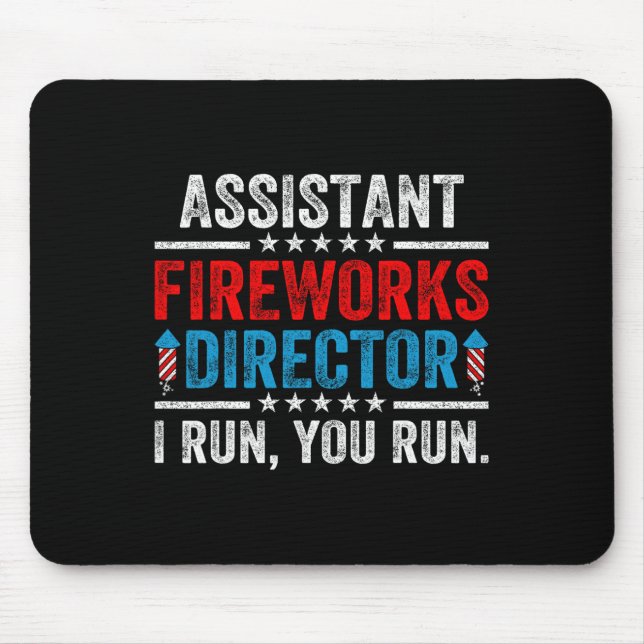 Istant Fireworks Director Funny 4. Juli Men Wo Mousepad (Vorne)