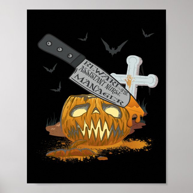Istant Nurse Manager Funny Halloween Party Poster (Vorne)