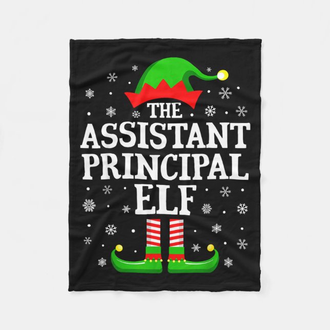 Istant Principal Elf Funny Christmas Family Matchi Fleecedecke (Vorderseite)
