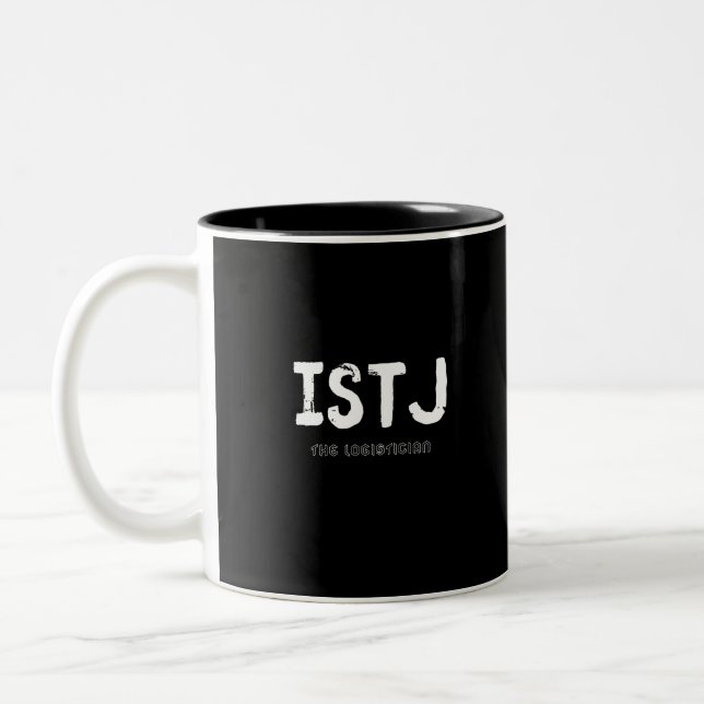 ISTJ - Praktischer Rationalist (weiß) Zweifarbige Tasse (Links)