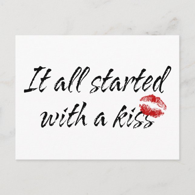 It All Started With A Kiss Maternity Postkarte (Vorderseite)