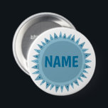 IT Blue Sunshine Name Tag Button<br><div class="desc">Dekorieren Sie Ihr Outfit mit diesem coolen Kunstknopf. Macht ein großartiges Geschenk! Sie können ihn anpassen und auch Text hinzufügen. Karo in meinem Shop für viel mehr Farben und Muster! Lass mir Bescheid,  wenn du auch etwas Gewohntes willst.</div>