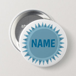 IT Blue Sunshine Name Tag Button
