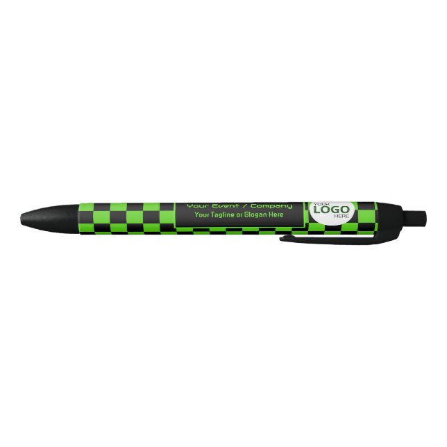 IT Business oder Cyber Company - Lime Green Karo Kugelschreiber (Unterseite)