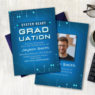 IT - Computer Science Graduation with Photo Einladung