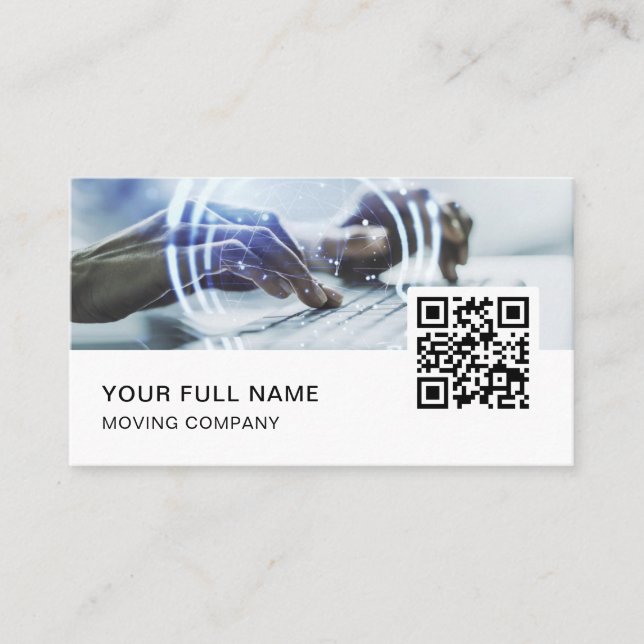 IT Consultant QR Code Logo Social Media Visitenkarte (Vorderseite)