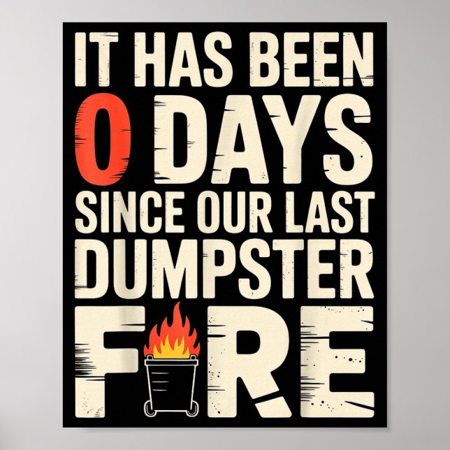 It Has Been 0 Days Since Our Last Dumpster Fire -  Poster (Vorne)