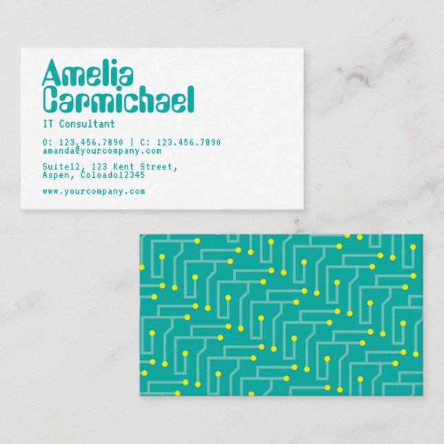 IT Information Technology Consultant Business Card Visitenkarte (Vorne/Hinten)