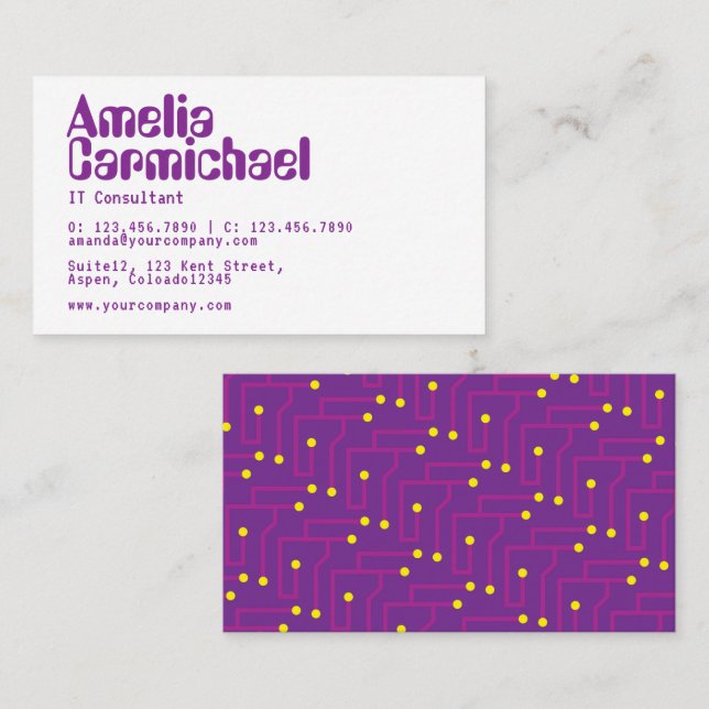 IT Information Technology Consultant Business Card Visitenkarte (Vorne/Hinten)