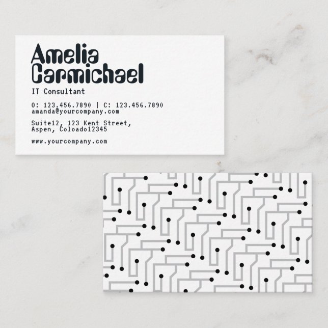 IT Information Technology Consultant Business Card Visitenkarte (Vorne/Hinten)